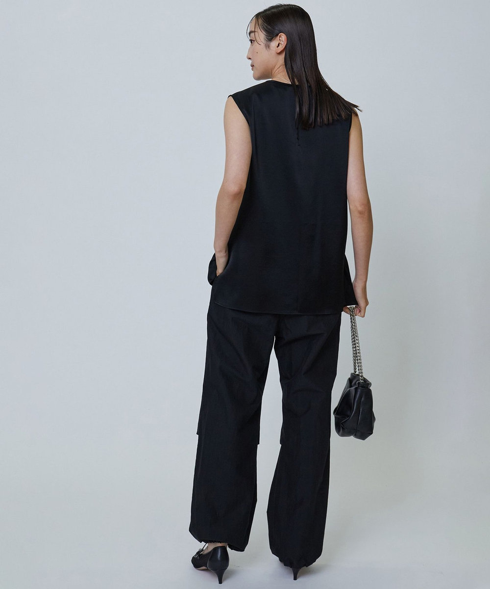 1er Arrondissement コットンナイロンパラシュートパンツ ブラック