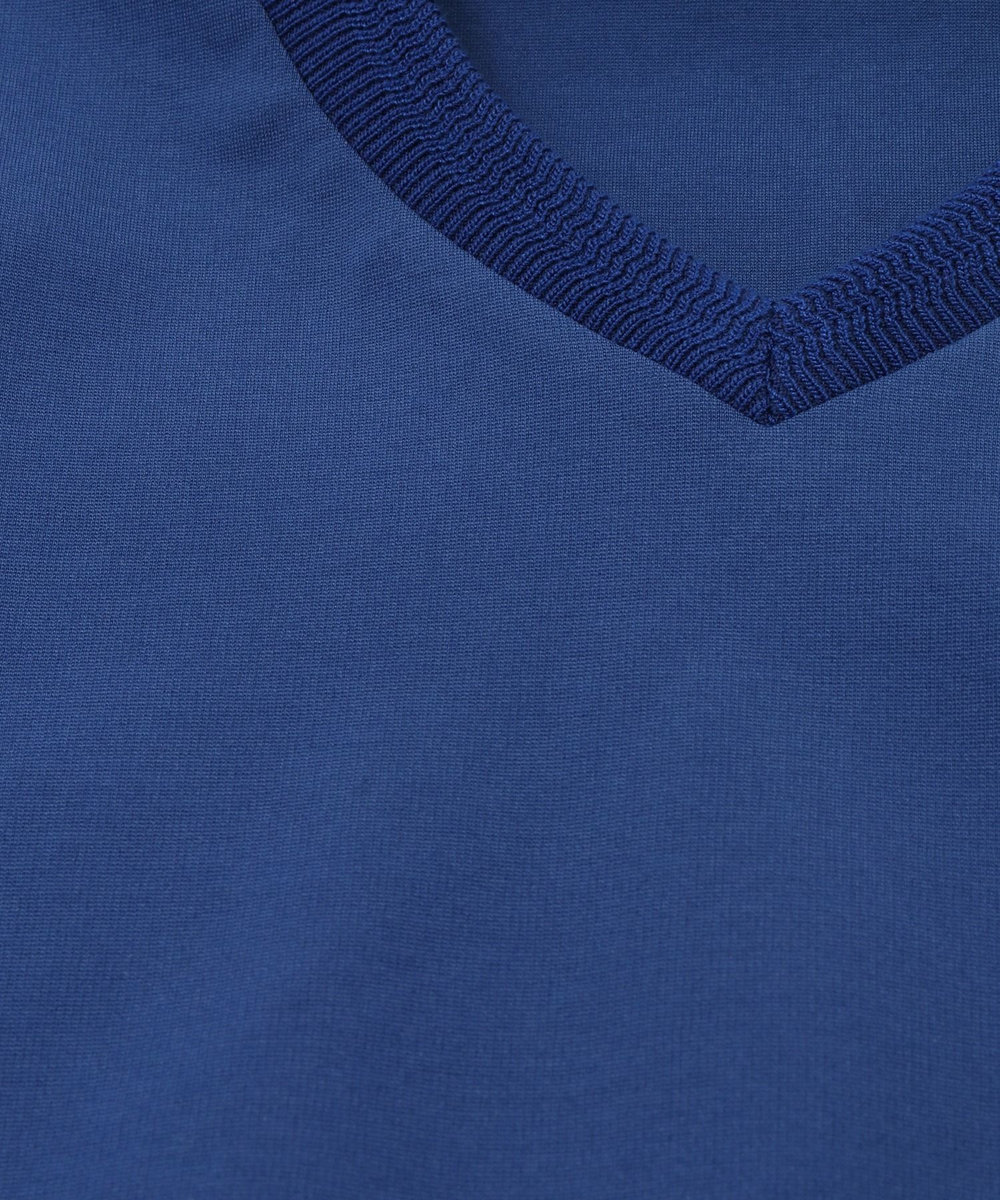 MEN'S BIGI 【ACTIVE TAILOR】シルケットスムースVネックTシャツ ブルー
