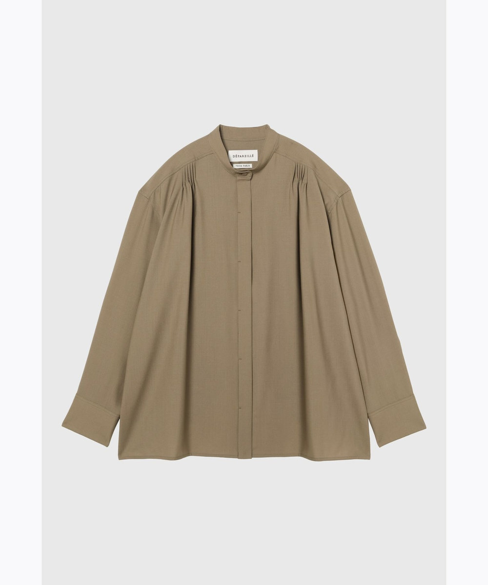 DÉPAREILLÉ WOOL TORO BACKSHAN BLOUSE / ウールトロバックシャンブラウス キャメル