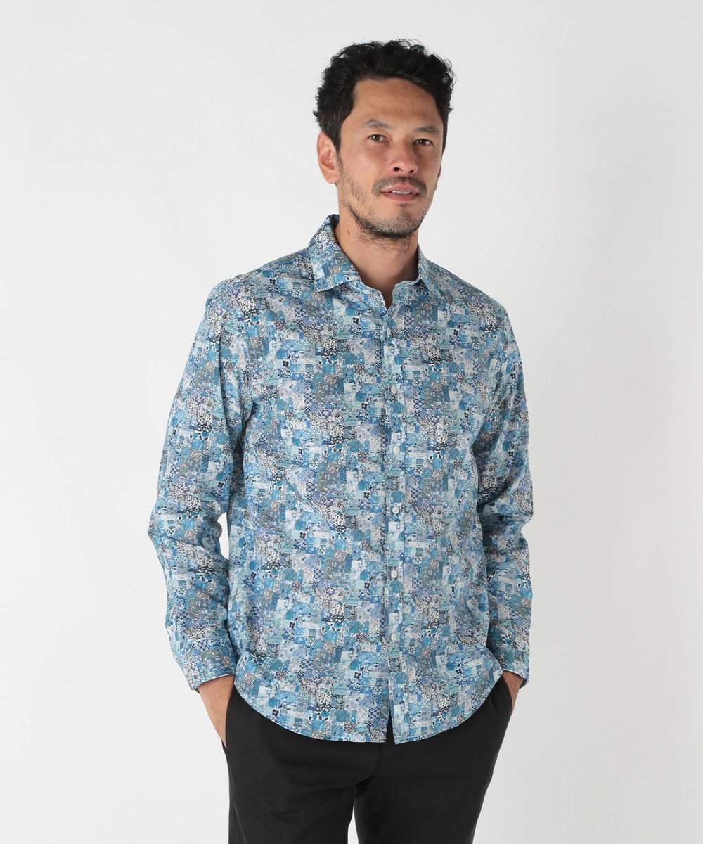 MEN'S BIGI 【LIBERTY/リバティー】リトールドプリントシャツ ブルー系その他