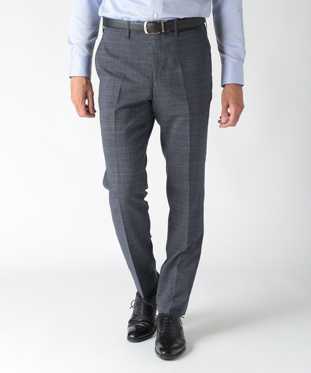MEN'S BIGI ウールメランジグレンチェックスーツ＜セットアップ＞ ネイビー