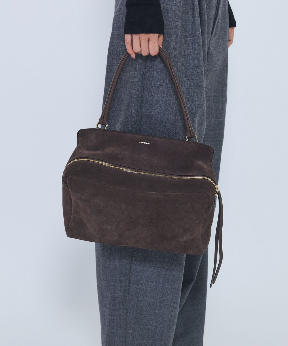 1er Arrondissement ＜LORISTELLA/ロリステッラ＞スエードショルダーバッグ ダークブラウン