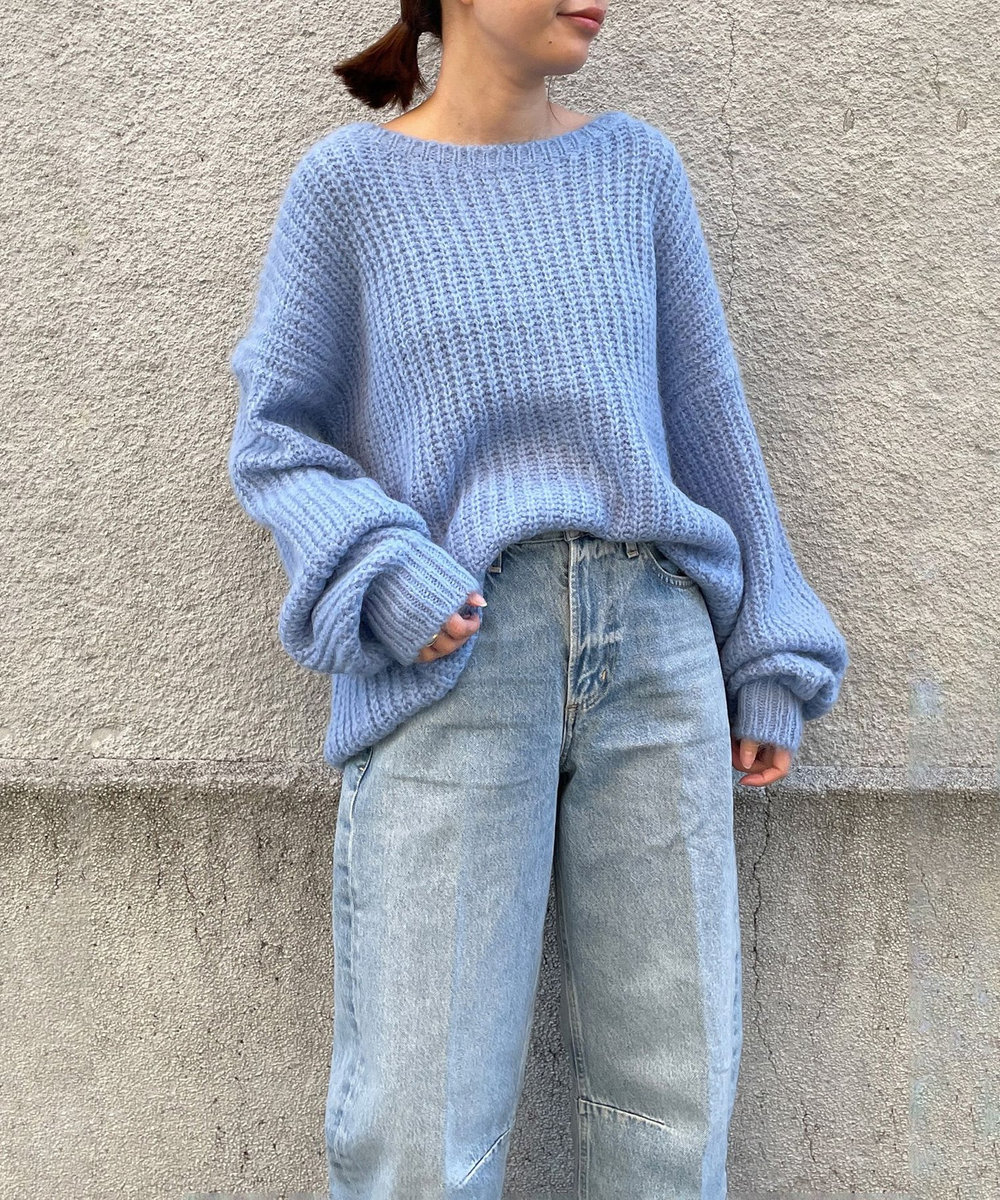1er Arrondissement スーリーアルパカラフプルオーバー サックスブルー