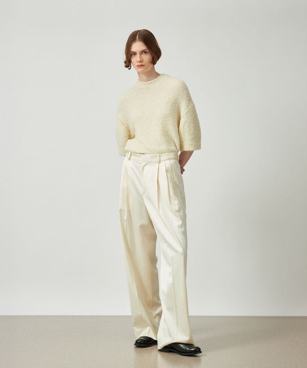 DÉPAREILLÉ LOW GAUGE LOOP YARN CREW NECK / ローゲージループヤーンクルーネック オフホワイト