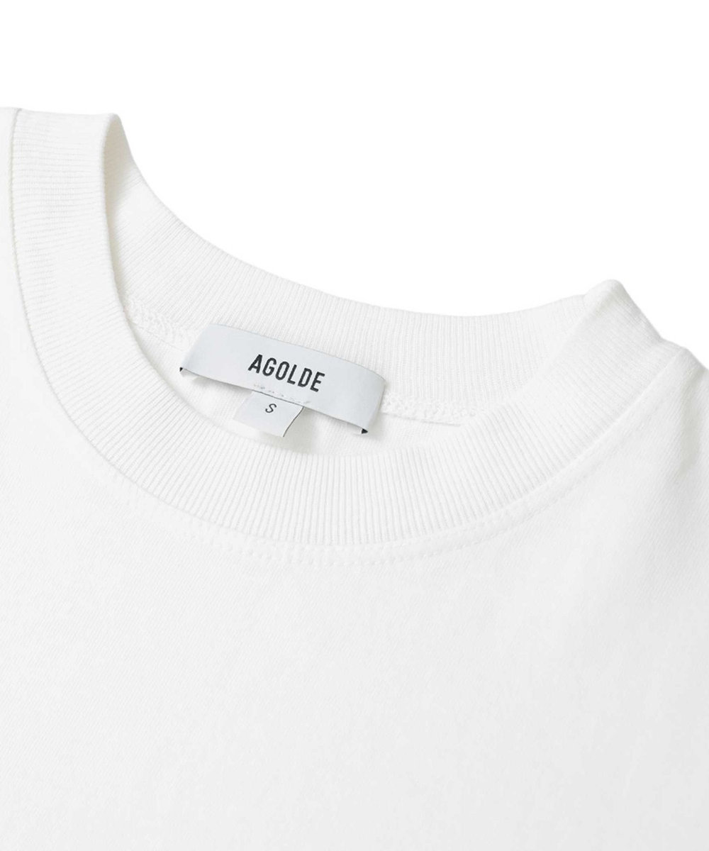 1er Arrondissement ＜AGOLDE （エーゴールドイー）＞ショルダーカットTシャツ ホワイト