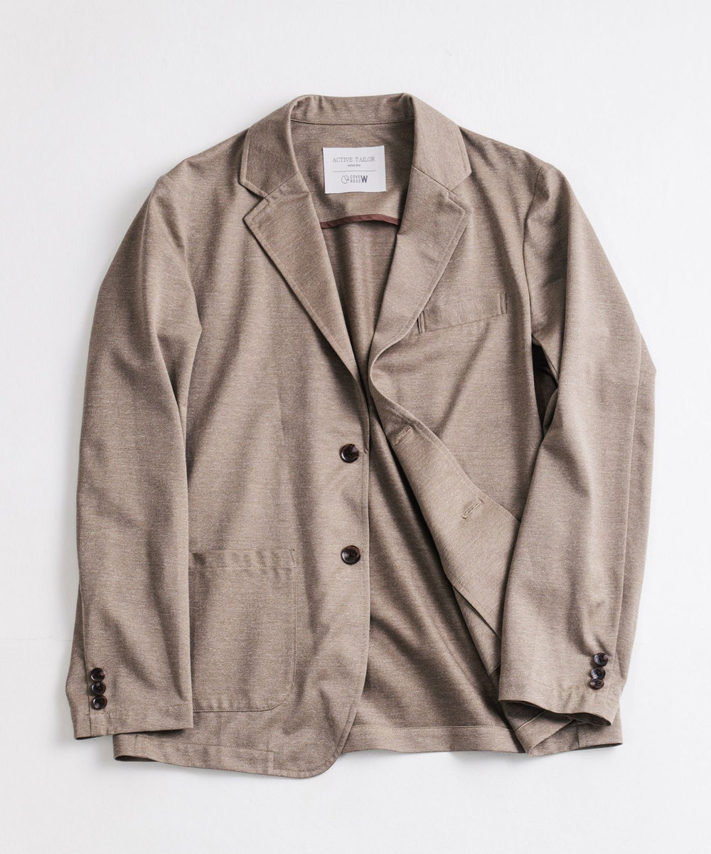 MEN'S BIGI Begin6月号掲載【COVEROSS W/カバロスダブル】別注 リカバリーセットアップジャケット＜血行促進/抗酸化作用/遠赤外線効果/ストレッチ＞ ベージュ