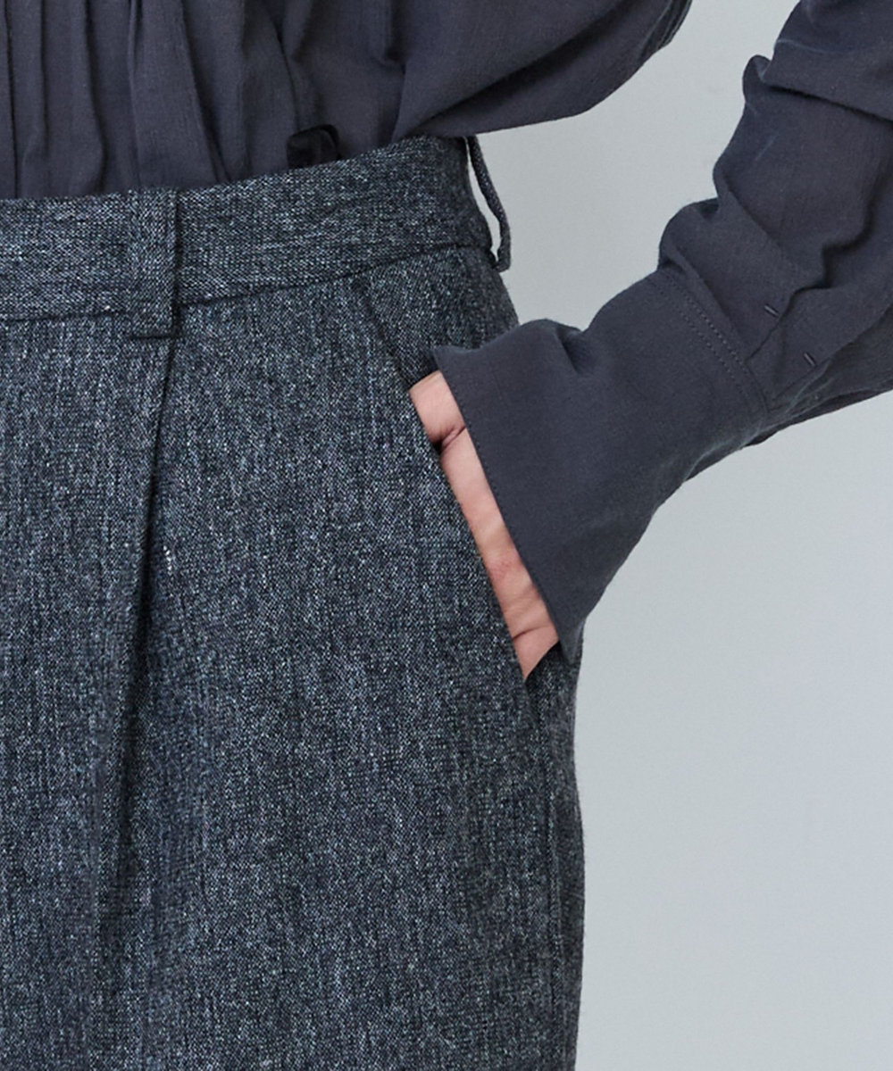 LOISIR ウール混ツイードハーフパンツ グレー系その他