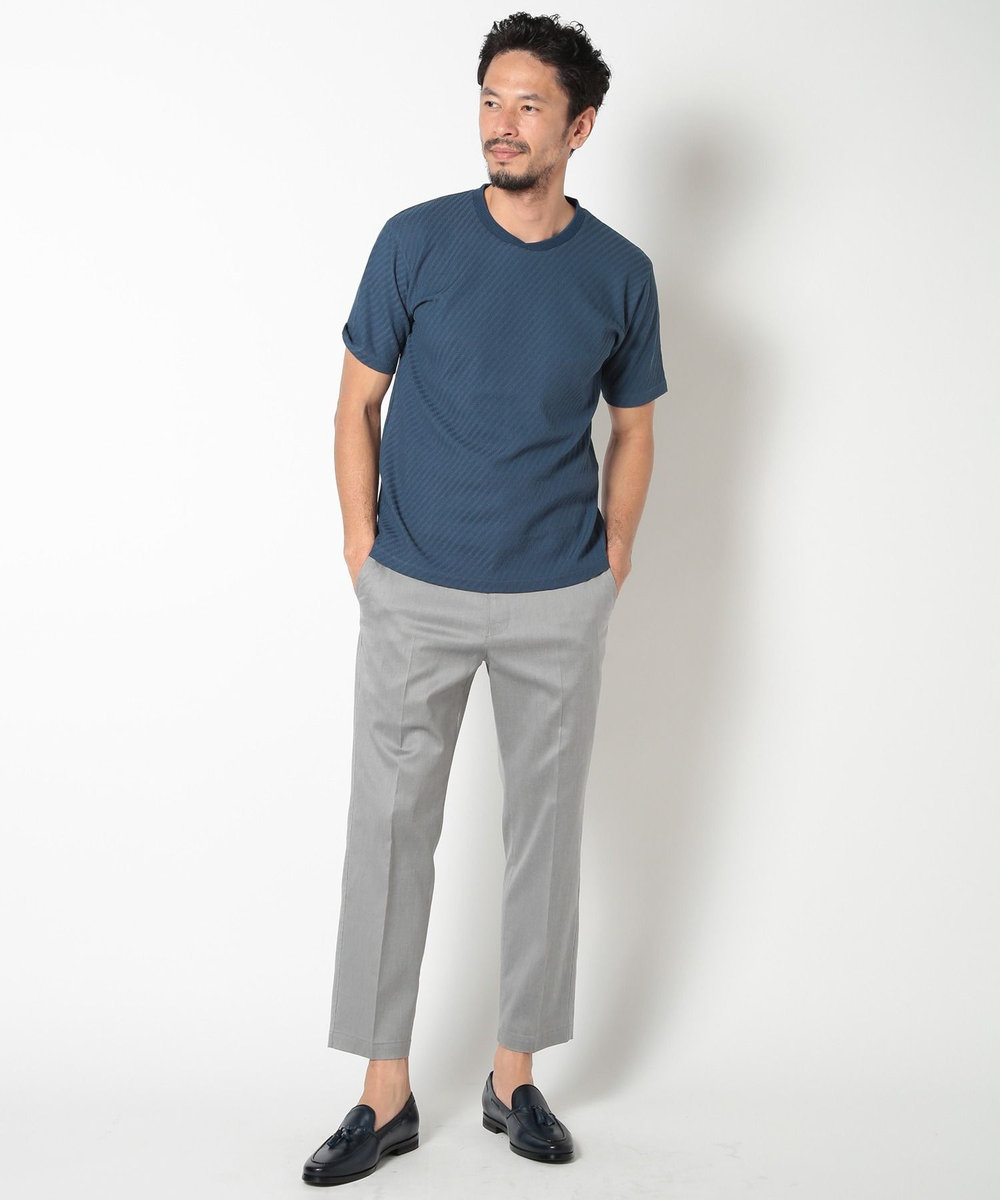 MEN'S BIGI リンクスジャカードシルケットカットソー ブルー