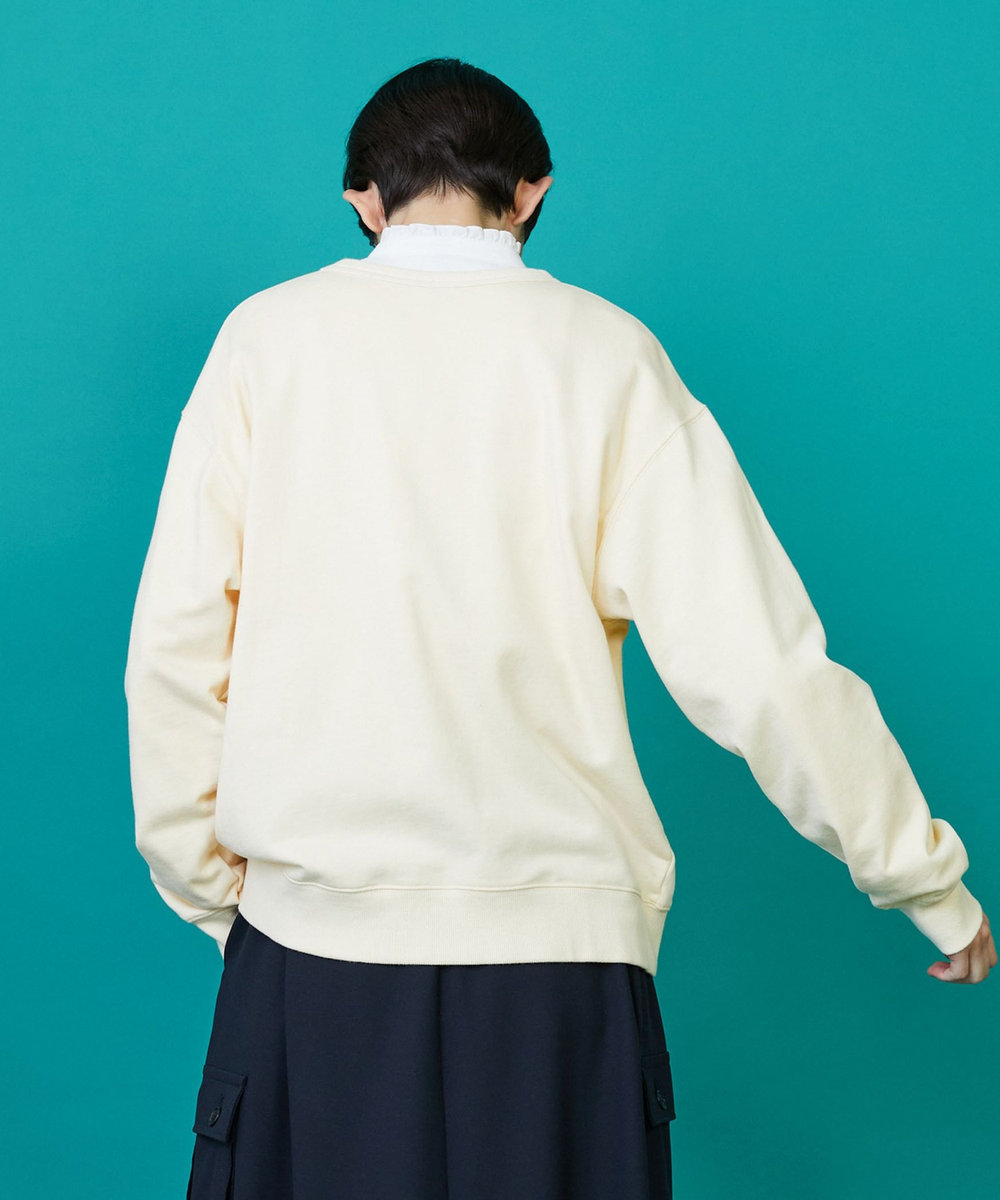 FRAPBOIS クラックトレーナー アイボリー