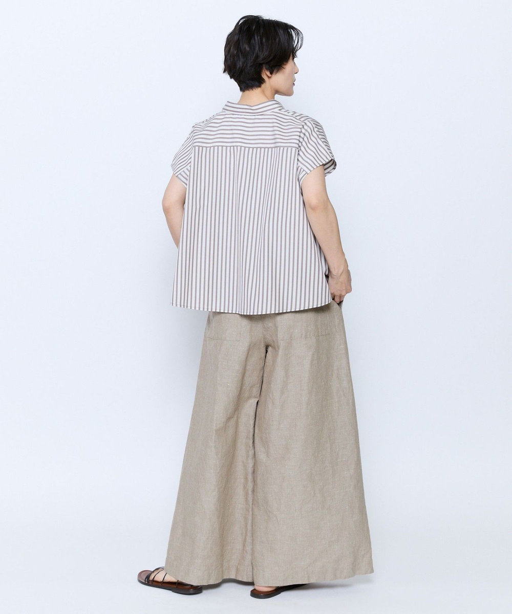 feerique feerique ヘンプコットンシャンブレーギャザーパンツ ベージュ