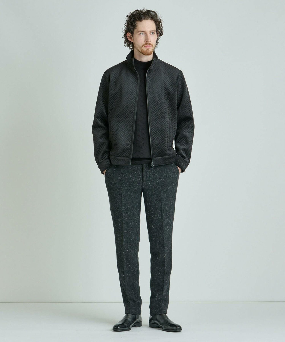 MEN'S BIGI 【ACTIVE TAILOR/アクティブテイラー】12Gジャカードモックネックニット ブラック
