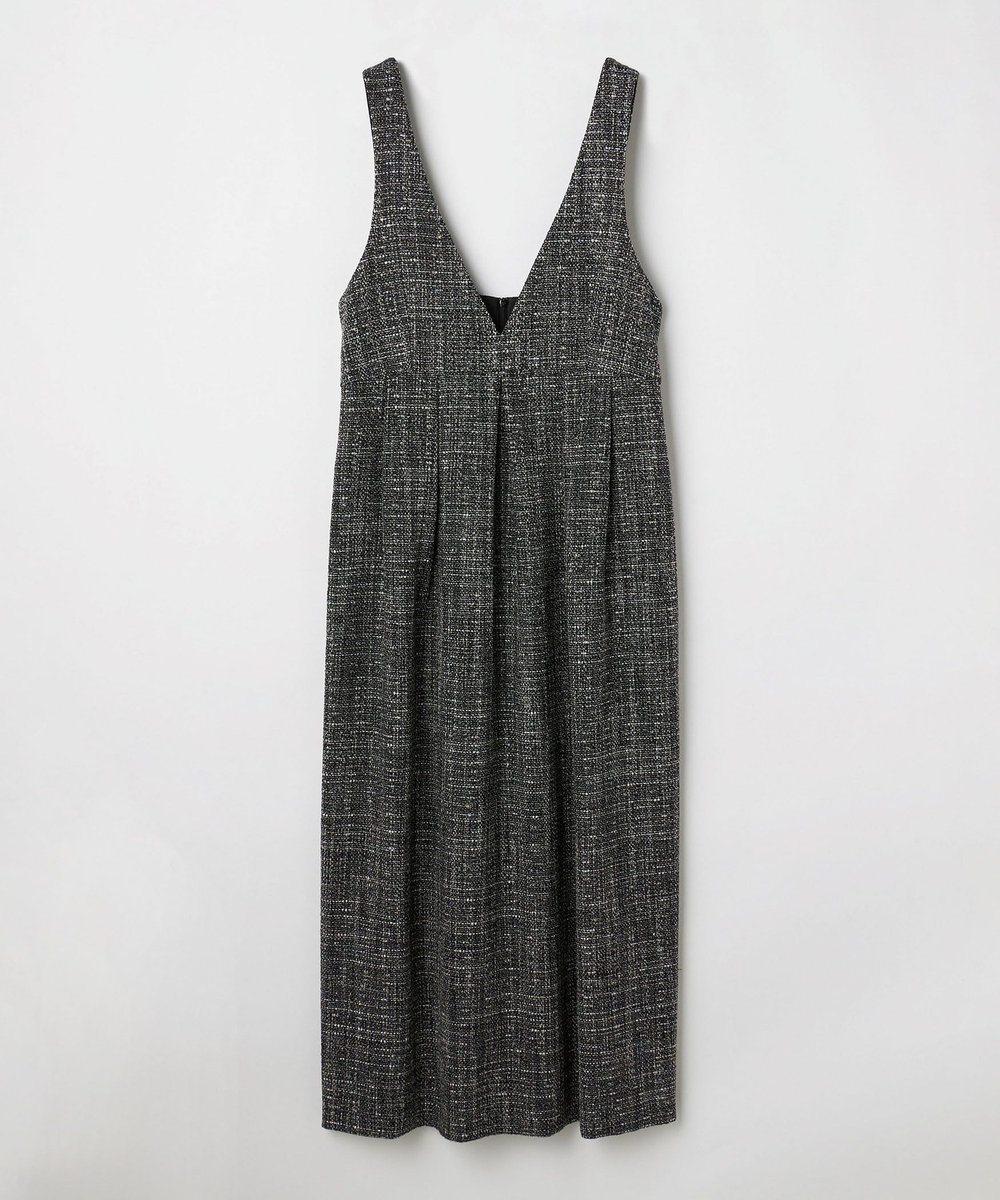 DÉPAREILLÉ LAME TWEED JUMPER SKIRT / ラメツィードジャンパースカート ブラック