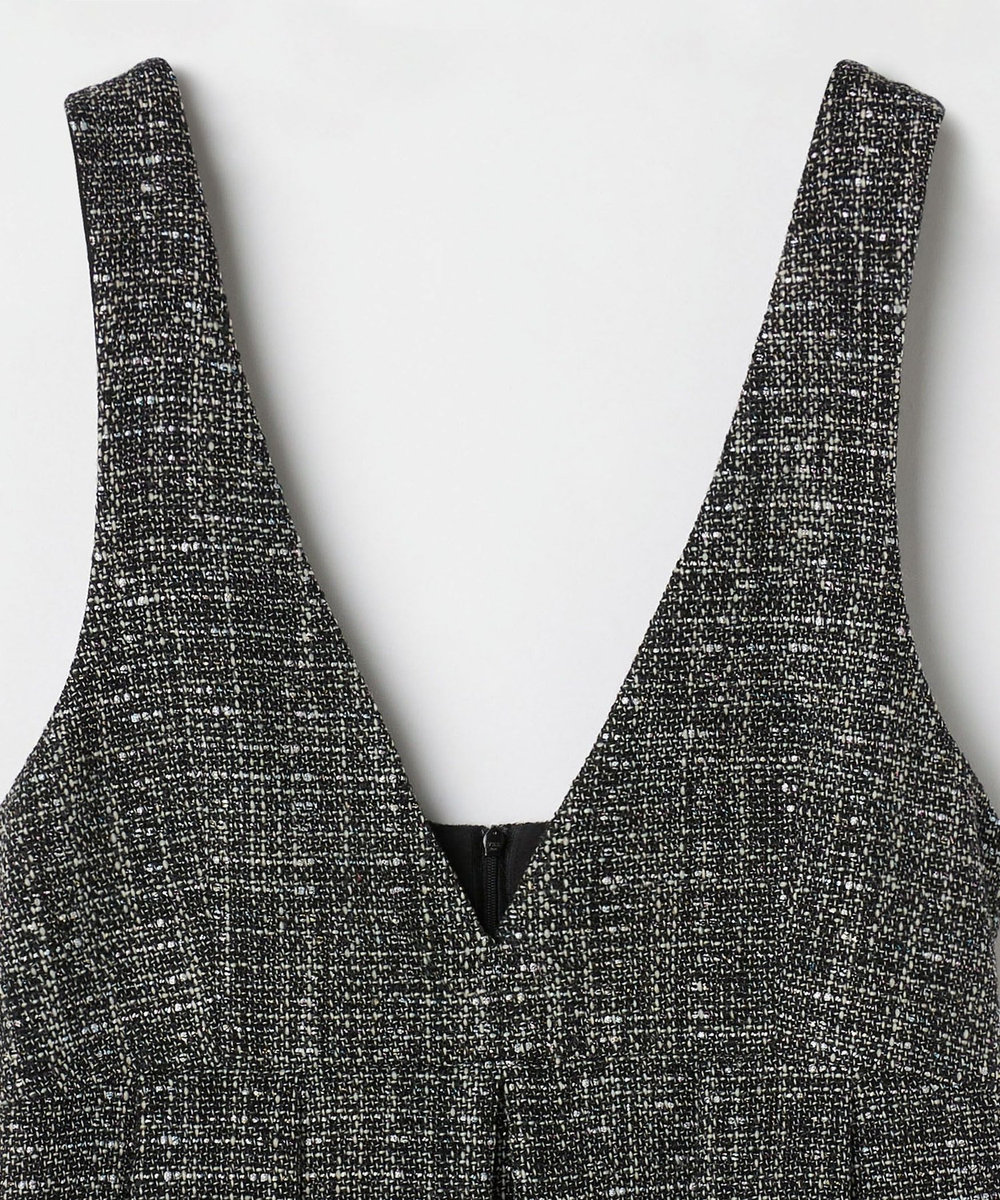 DÉPAREILLÉ LAME TWEED JUMPER SKIRT / ラメツィードジャンパースカート ブラック
