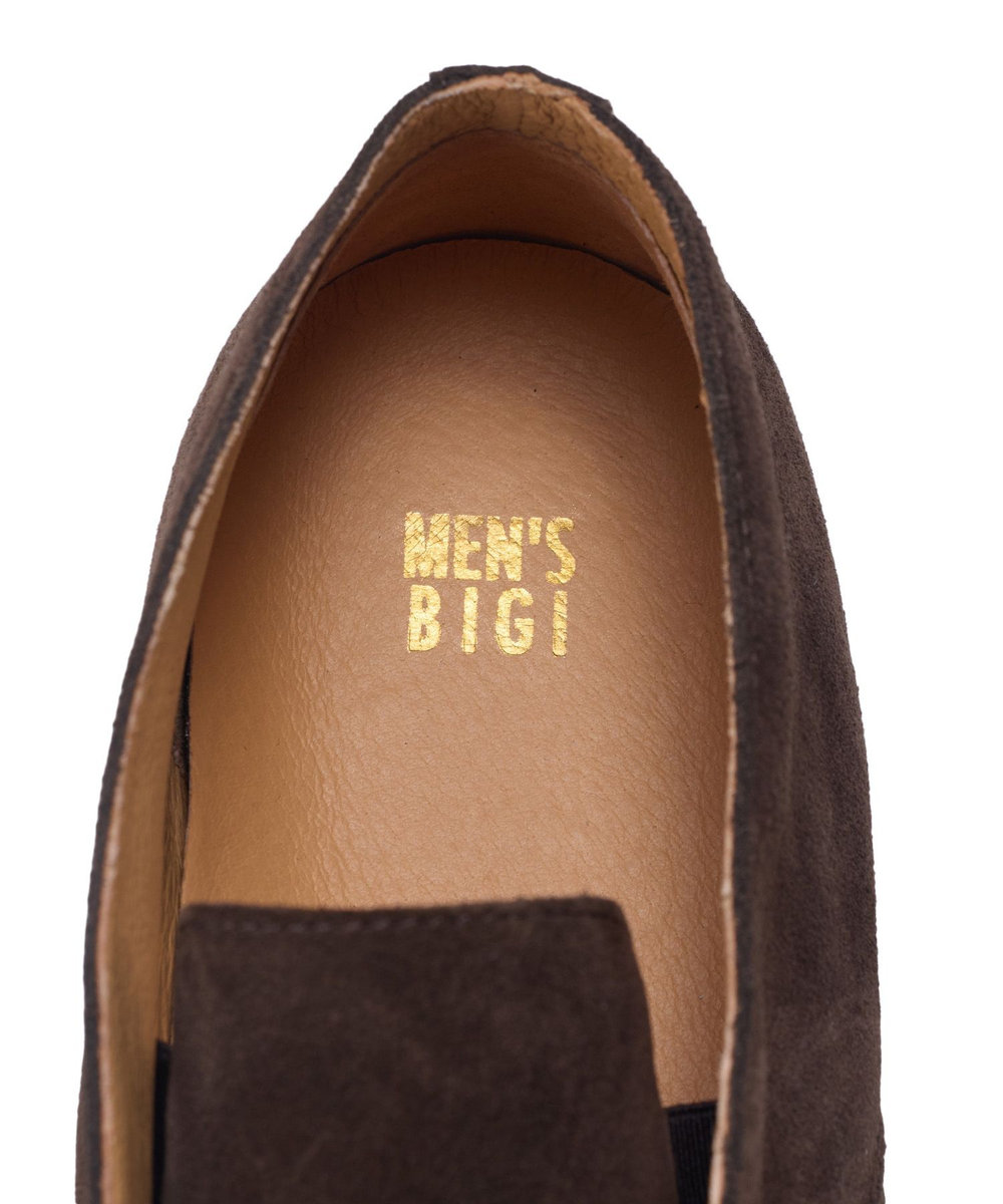 MEN'S BIGI スエードチャッカスリッポンブーツ ブラウン