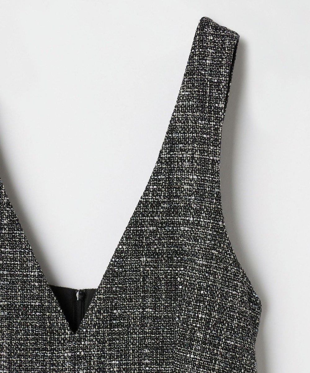 DÉPAREILLÉ LAME TWEED JUMPER SKIRT / ラメツィードジャンパースカート ブラック