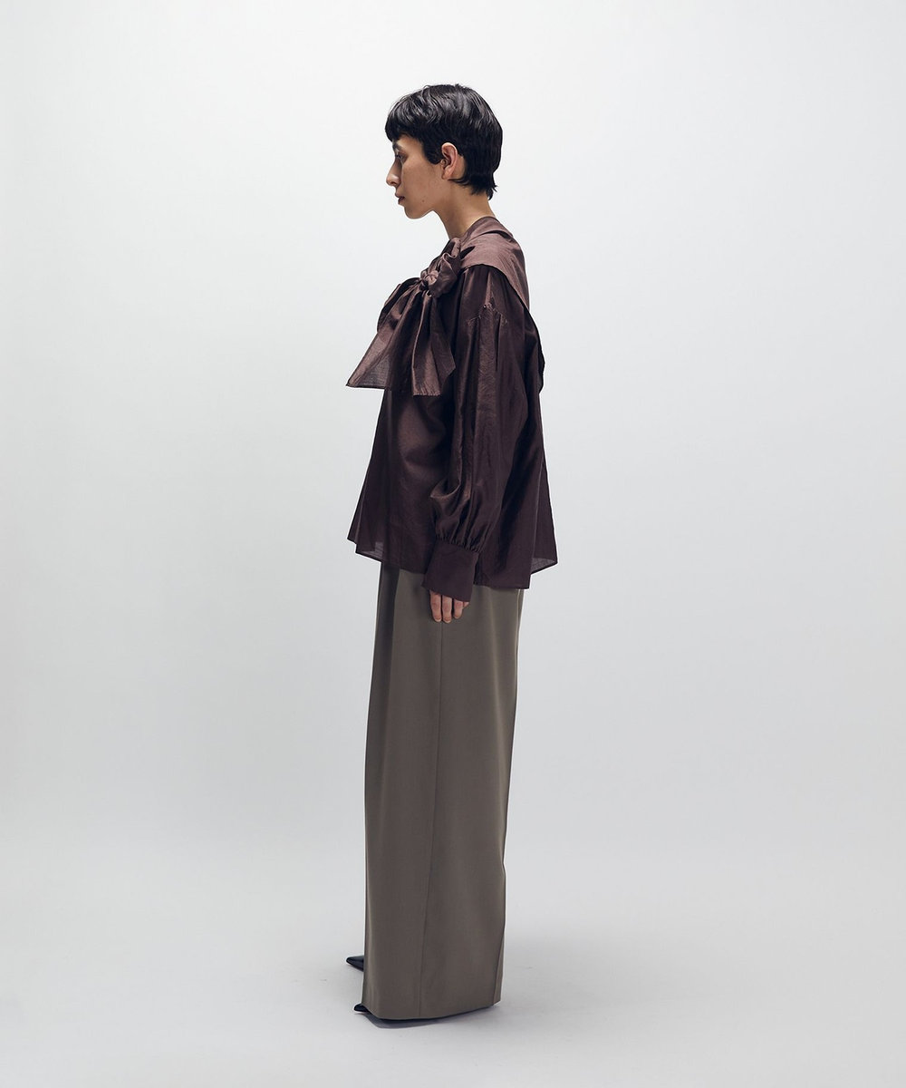 1er Arrondissement シルクボウタイブラウス ブラウン