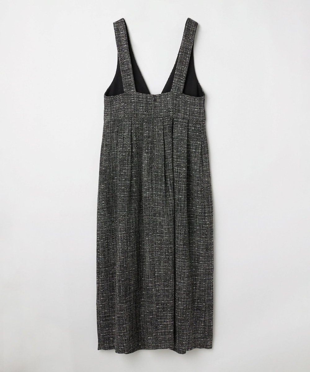 DÉPAREILLÉ LAME TWEED JUMPER SKIRT / ラメツィードジャンパースカート ブラック
