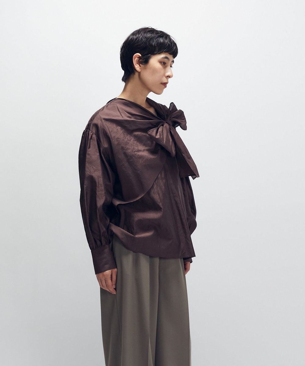 1er Arrondissement シルクボウタイブラウス ブラウン