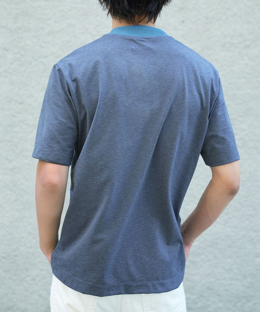 MEN'S BIGI 【WEB限定】ドットメッシュジャージTシャツ＜吸水速乾/通気性＞ ブルー