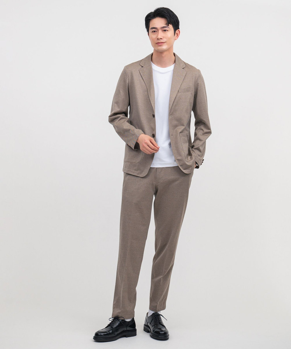 MEN'S BIGI Begin6月号掲載【COVEROSS W/カバロスダブル】別注 リカバリーセットアップジャケット＜血行促進/抗酸化作用/遠赤外線効果/ストレッチ＞ ベージュ