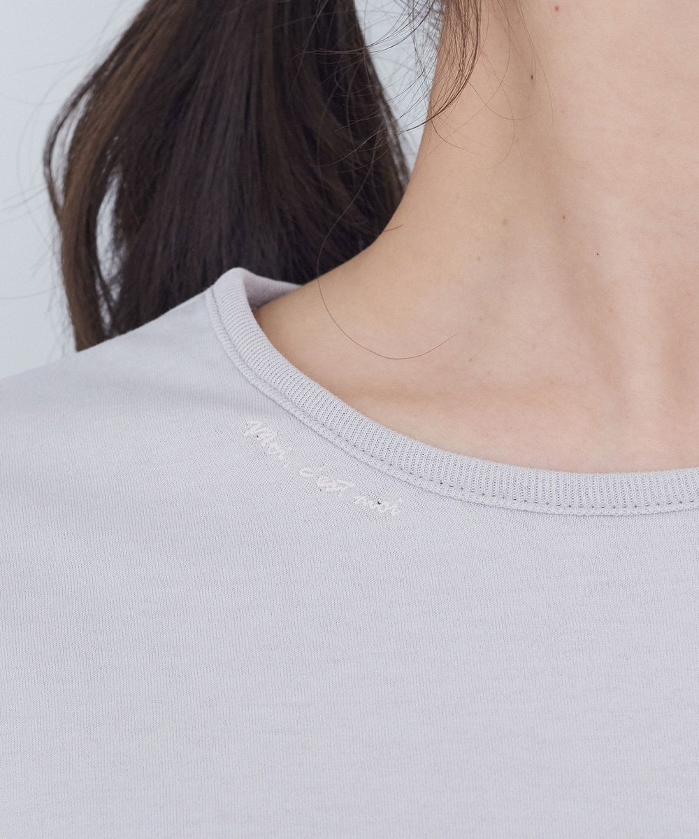 ADIEU TRISTESSE 刺繍入りロングスリーブＴシャツ グレー