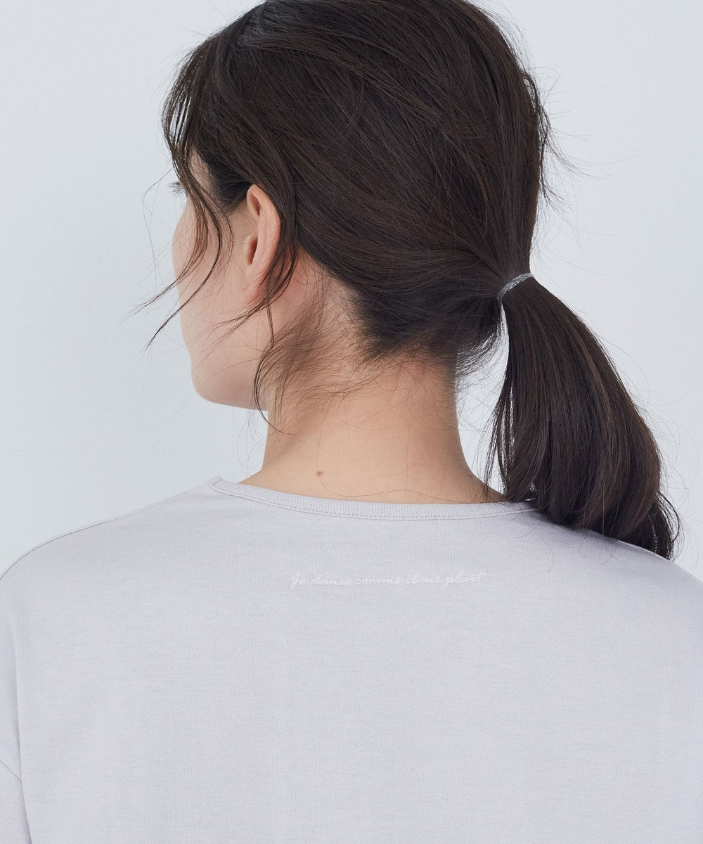 ADIEU TRISTESSE 刺繍入りロングスリーブＴシャツ グレー