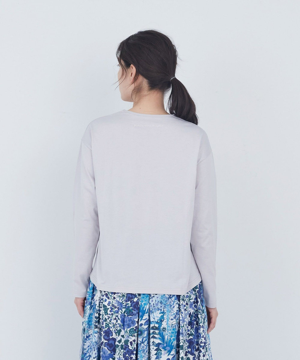 ADIEU TRISTESSE 刺繍入りロングスリーブＴシャツ グレー