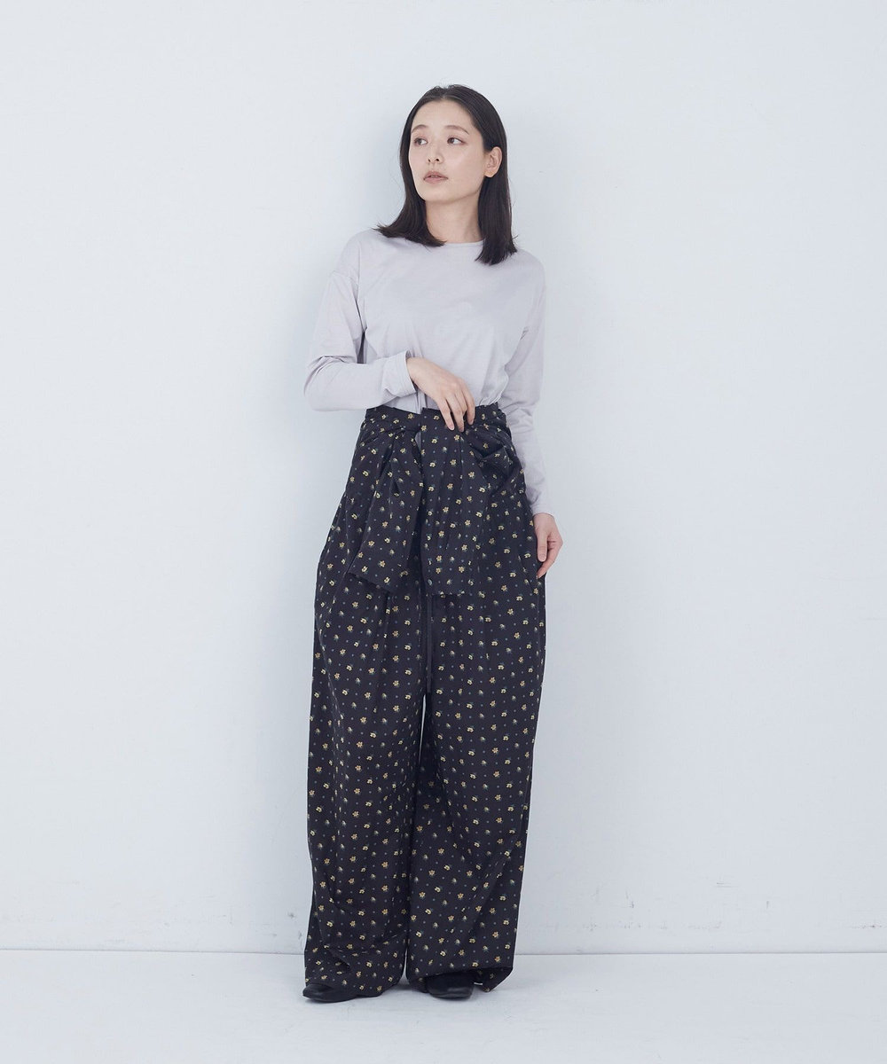 ADIEU TRISTESSE 刺繍入りロングスリーブＴシャツ グレー