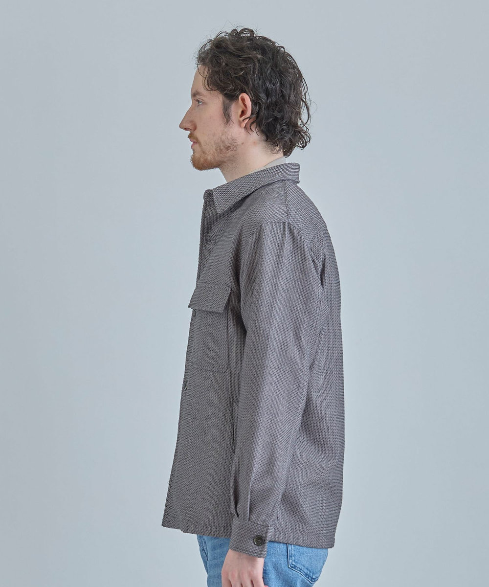 MEN'S BIGI ドビーミックスメランジ CPOシャツ グレー
