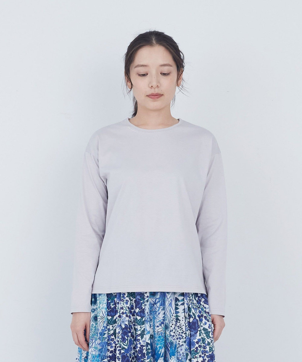 ADIEU TRISTESSE 刺繍入りロングスリーブＴシャツ グレー