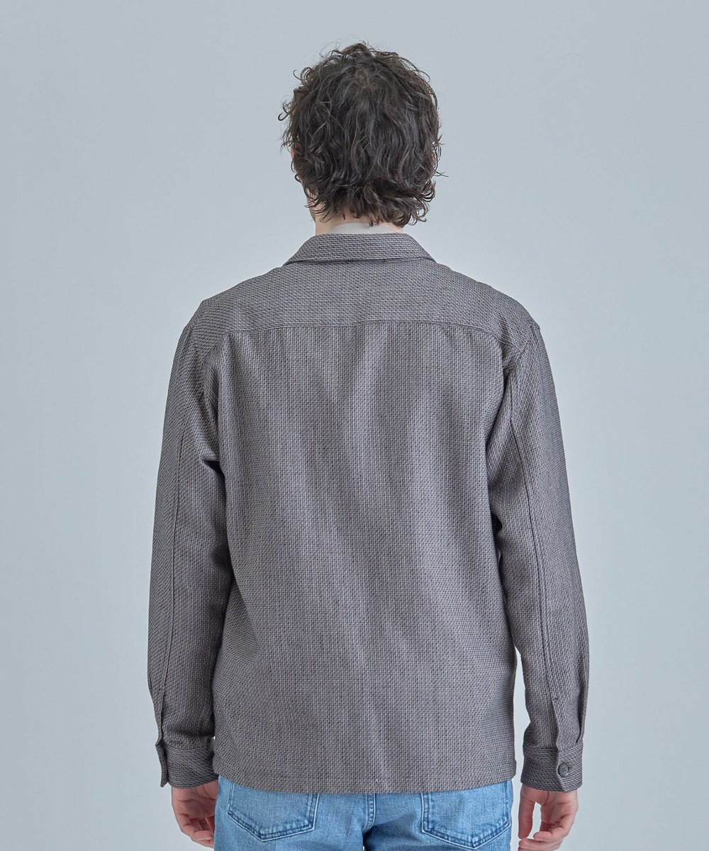 MEN'S BIGI ドビーミックスメランジ CPOシャツ グレー