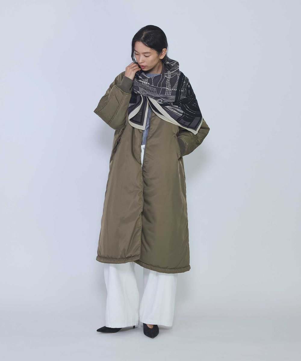 1er Arrondissement ＜manipuri /マニプリ＞"ボンメール"ストール チャコールグレー