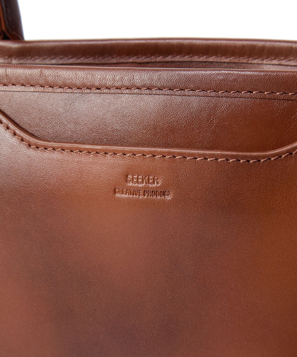 MEN'S BIGI 【SEEKER/シーカー】別注 ムラレザー2wayトート&ショルダーバッグ キャメル