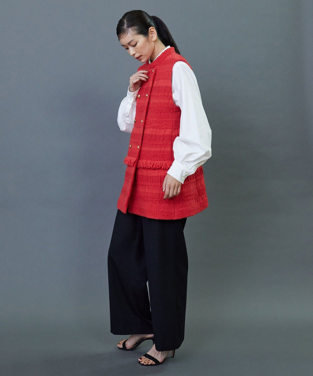L'EQUIPE COUTURIER ロービングボーダーツイードジレ レッド
