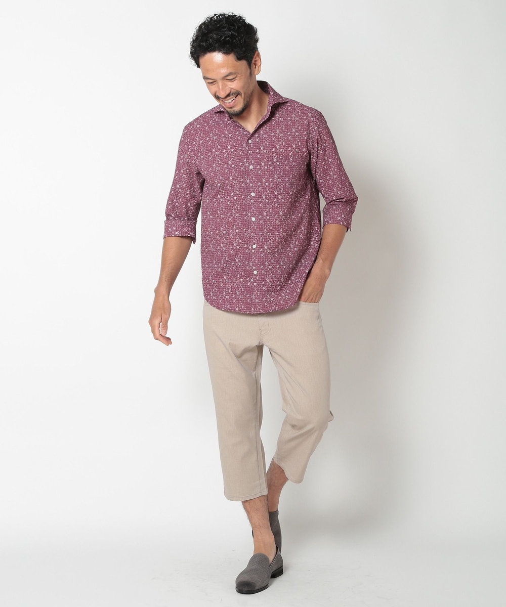 MEN'S BIGI COOLMAXドビーストレッチクロップドパンツ ベージュ