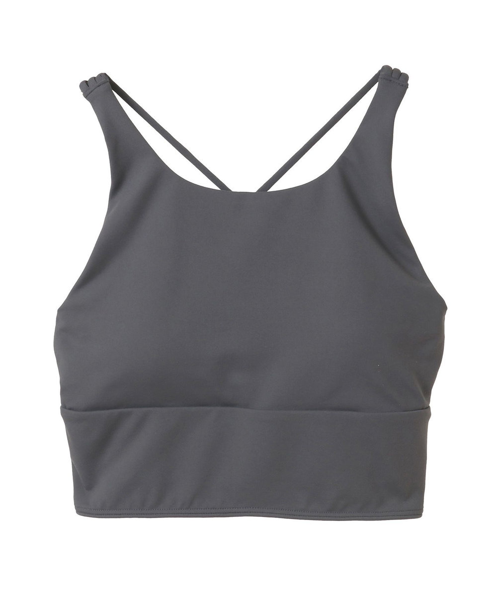 Julier 【定番】プレミアムフローショートトップス/パット付き・UVカット・吸汗速乾・ホットヨガ対応・水着・水陸両用 グレー