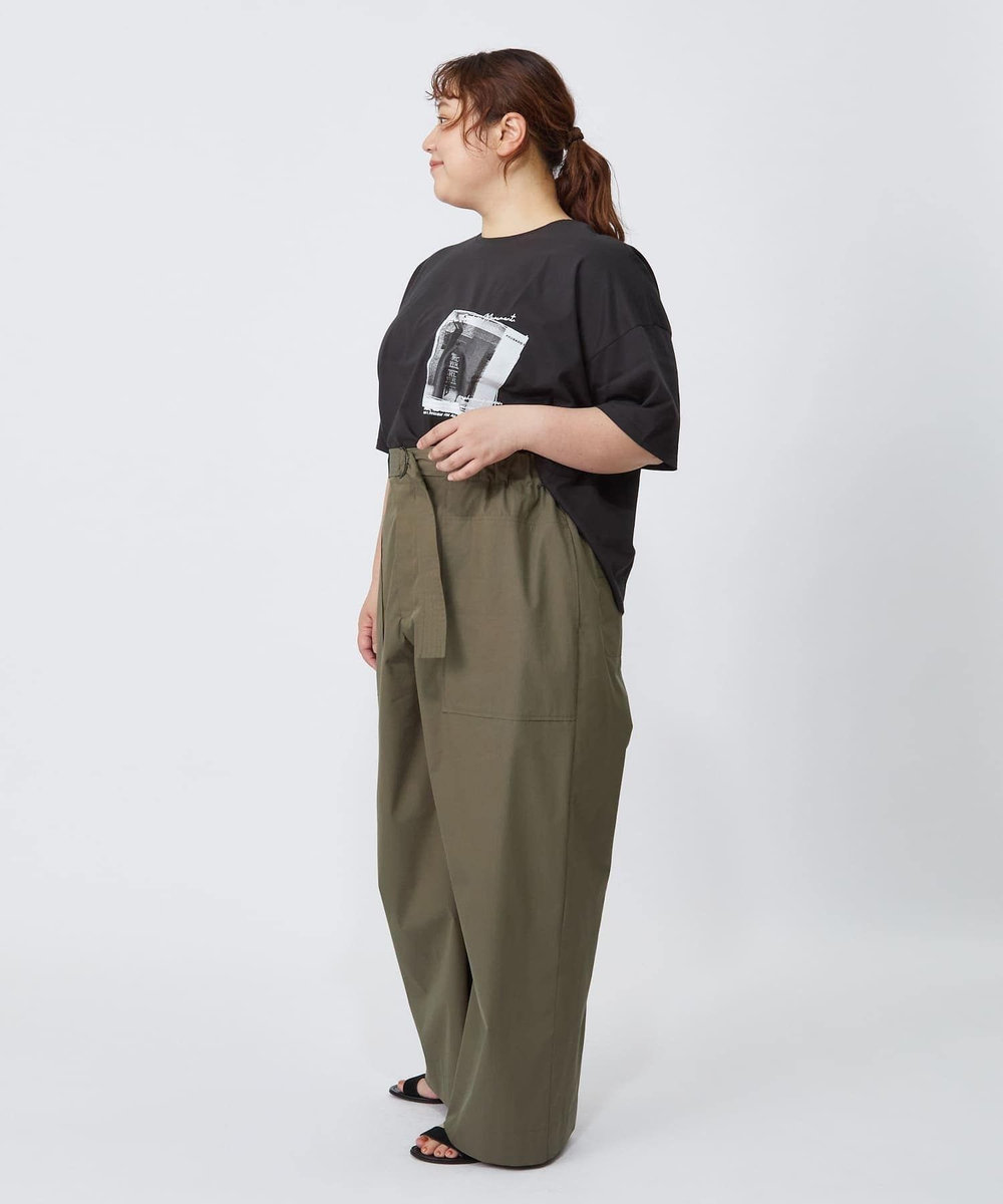 MOGA Lサイズ（大きいサイズ） 【大きいサイズ】ハイゲージ天竺フォトプリントTシャツ チャコールグレー