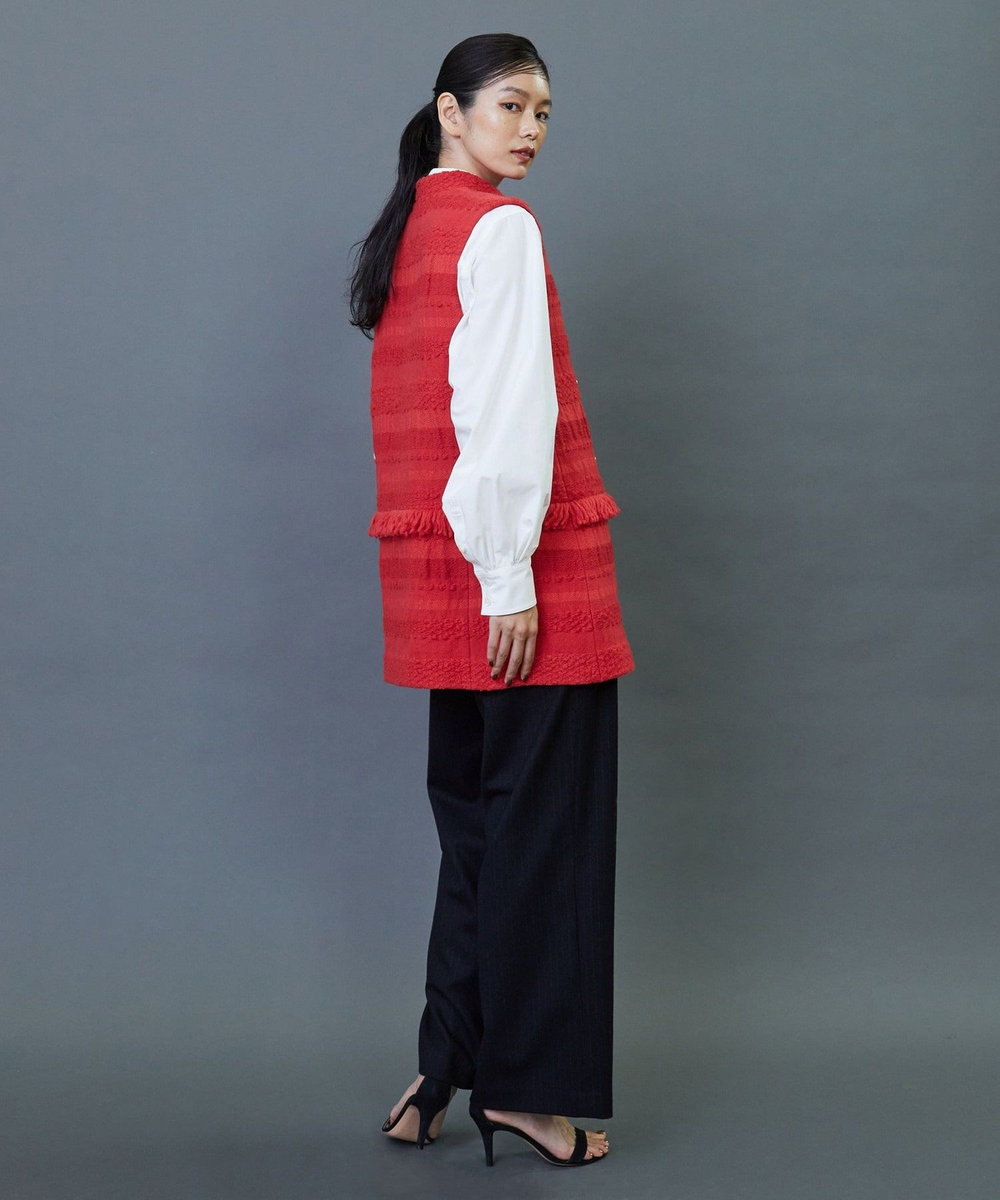 L'EQUIPE COUTURIER ロービングボーダーツイードジレ レッド