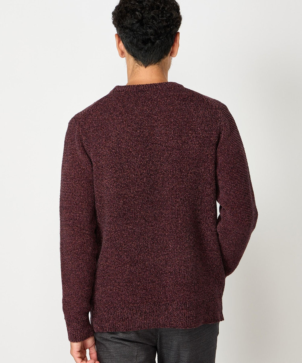 MEN'S BIGI 7G撚糸モールガーターニット ボルドー