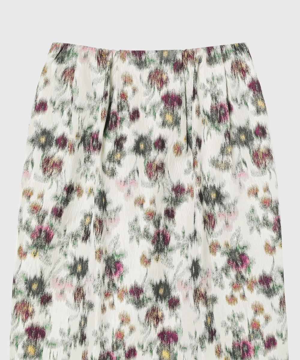 DÉPAREILLÉ FLOWER JACQUARD SKIRT / フラワージャガードスカート ホワイト