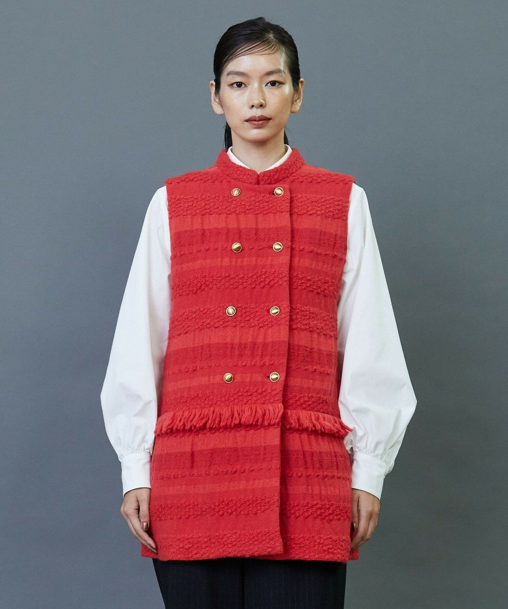 L'EQUIPE COUTURIER ロービングボーダーツイードジレ レッド