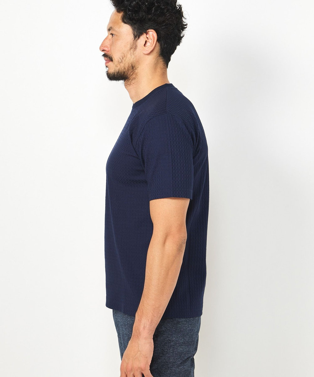 MEN'S BIGI リンクスジャカード半袖カットソー ネイビー