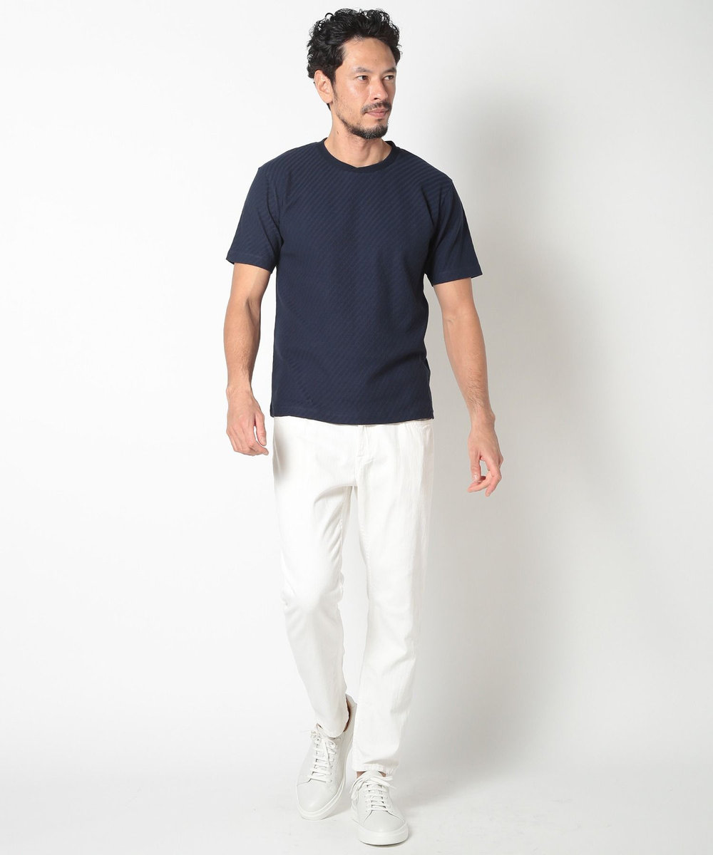 MEN'S BIGI リンクスジャカードシルケットカットソー ネイビー