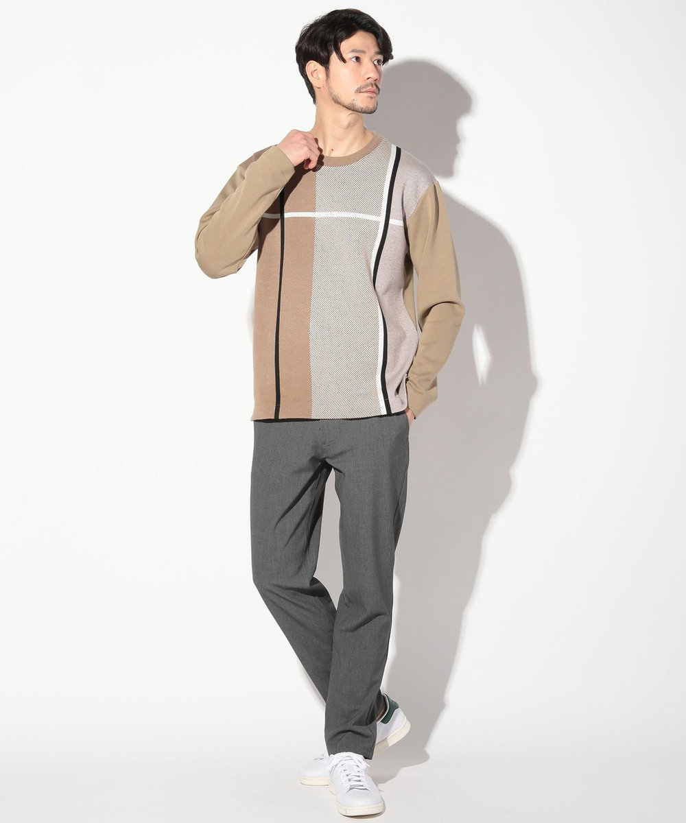 UNION STATION ニット×ダンボールクルネックーロンT ベージュ