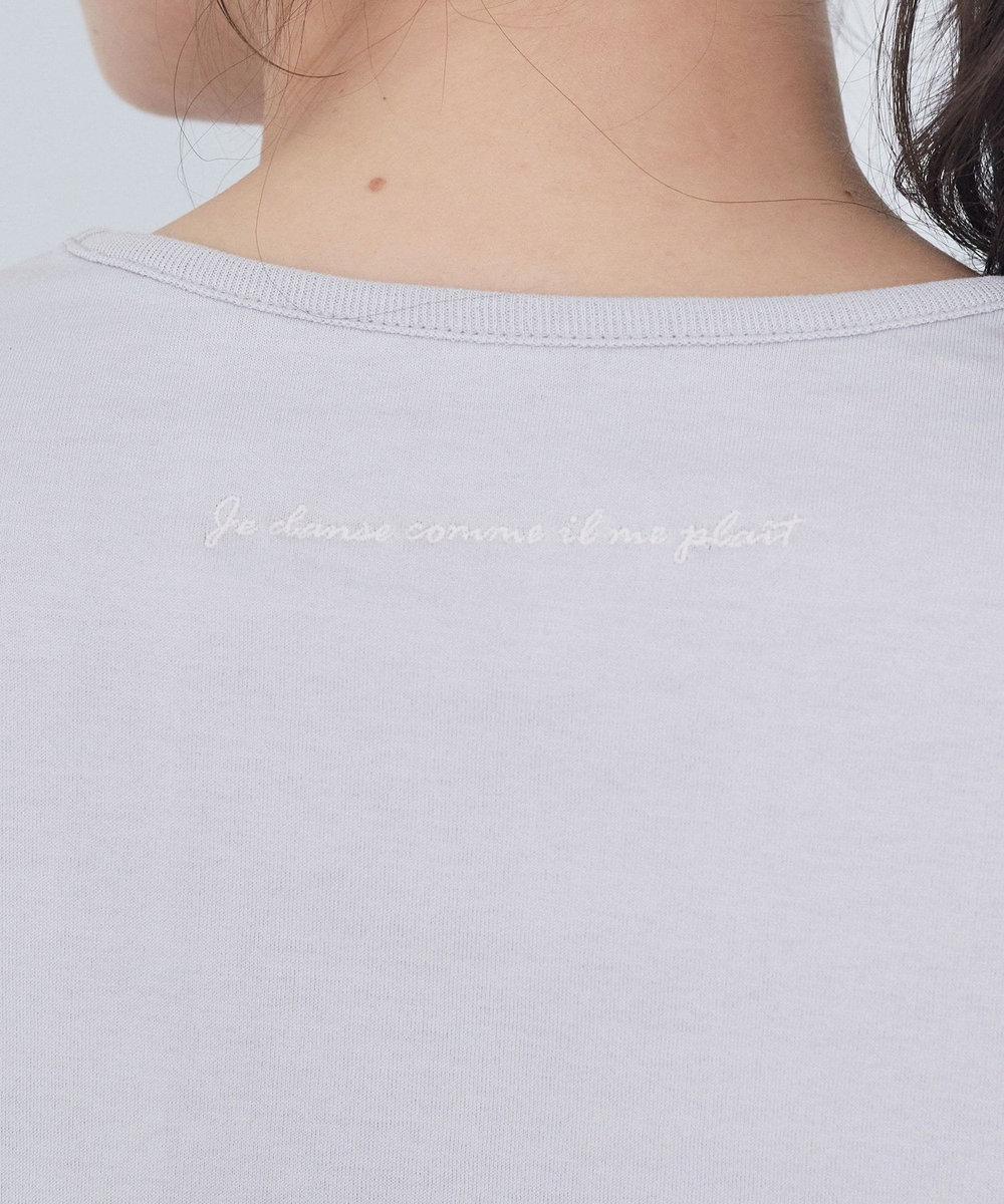 ADIEU TRISTESSE 刺繍入りロングスリーブＴシャツ グレー