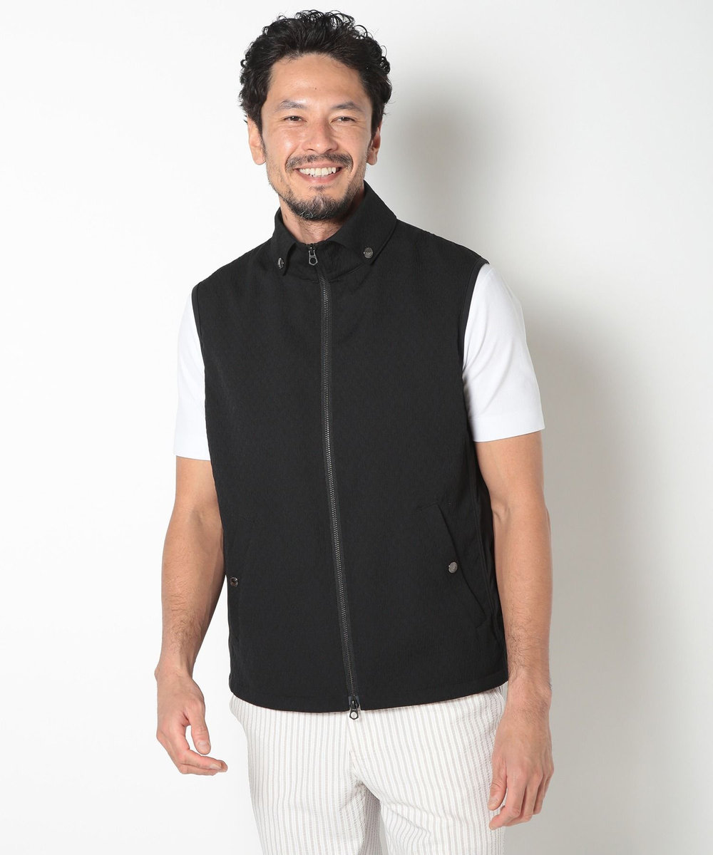 MEN'S BIGI フクレジャカードキルティングベスト ブラック