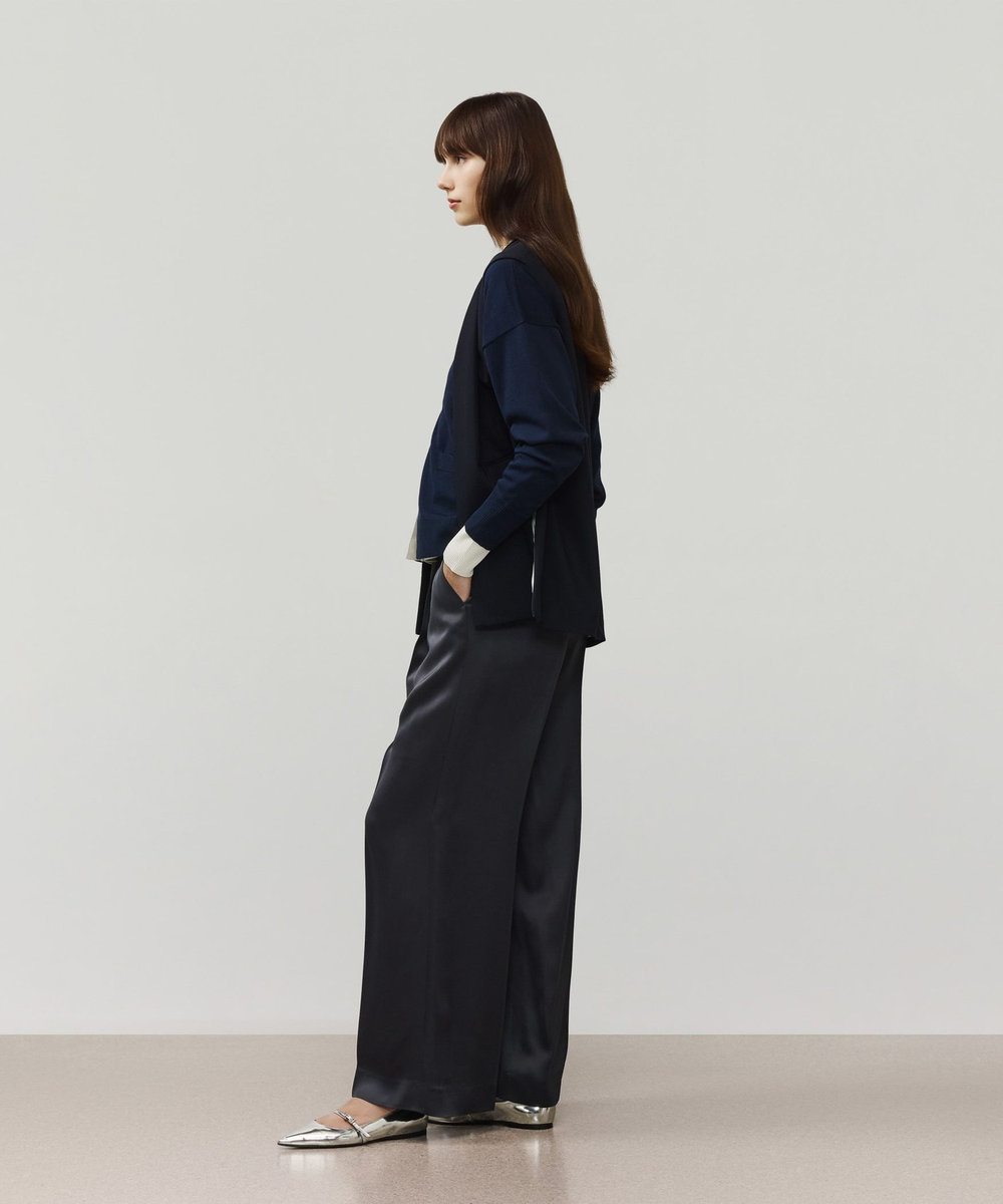 DÉPAREILLÉ WOOL NYLON GABARDINE GILET / ウールナイロンギャバジンジレ ネイビー