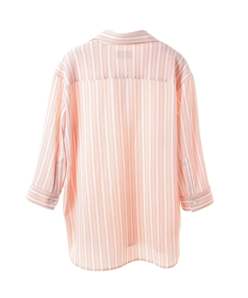 MEN'S BIGI ドビーストライププルオーバーシャツ ピンク