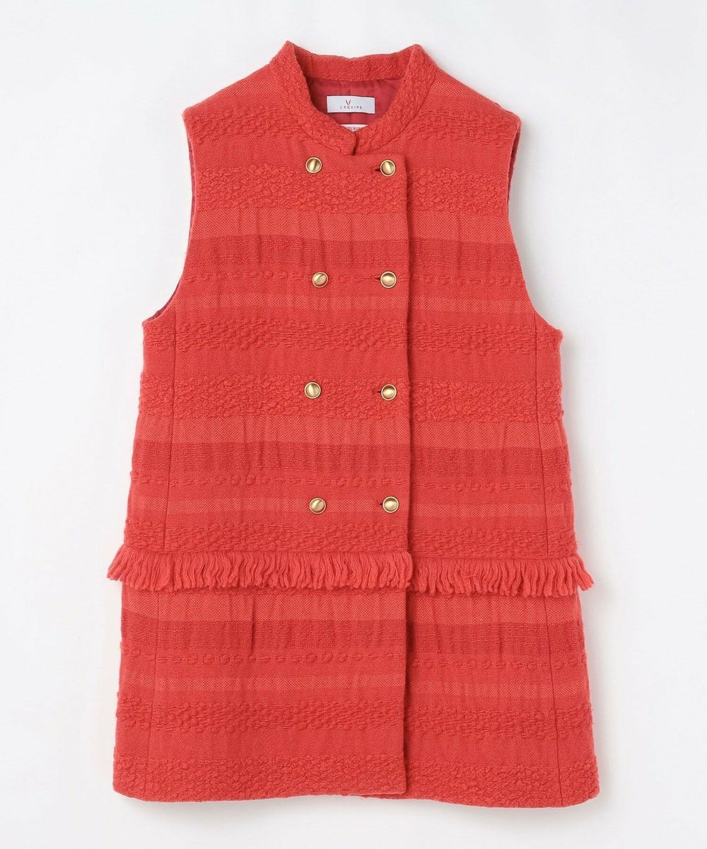 L'EQUIPE COUTURIER ロービングボーダーツイードジレ レッド