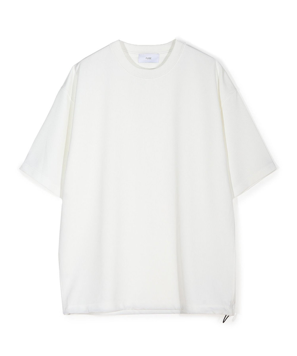 MEN'S BIGI シアサッカー調ルーズフィットTEE ホワイト